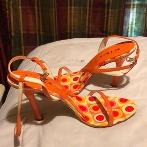 Orange and reddish pink  open toes